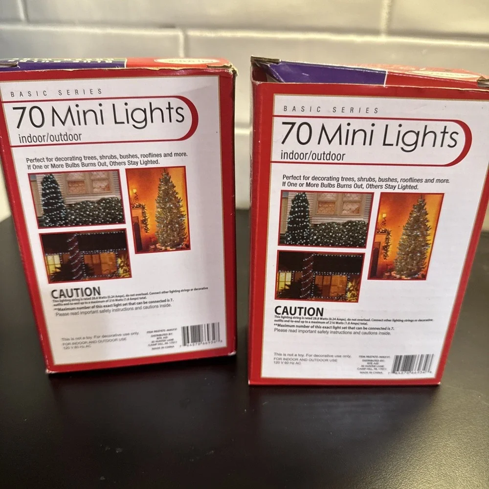 Blue Christmas Holiday 70 Mini Lights, Lighted Length 14 ft‎ Set Of 2